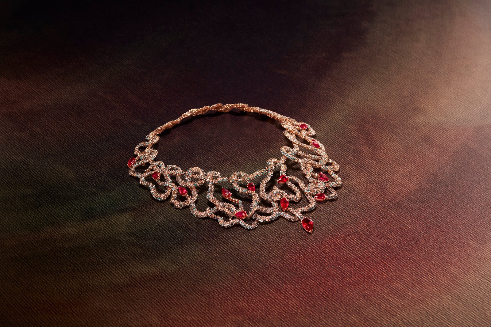 Damiani Malìa necklace with ruby-set serpentine forms