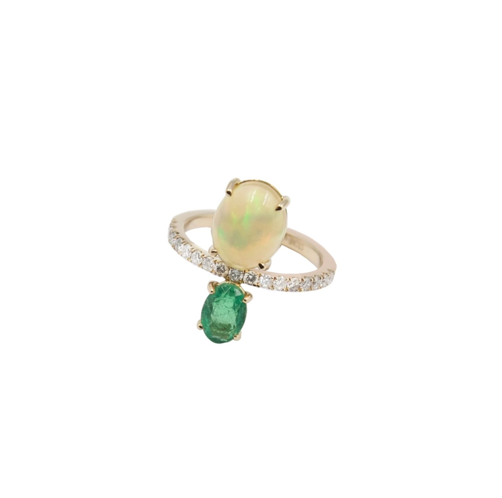 Stone Fine Jewelry Opal and Emerald Ring