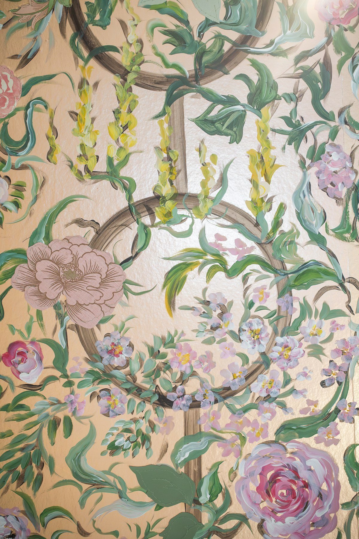A decorative floral wall detail inside the Boodles townhouse