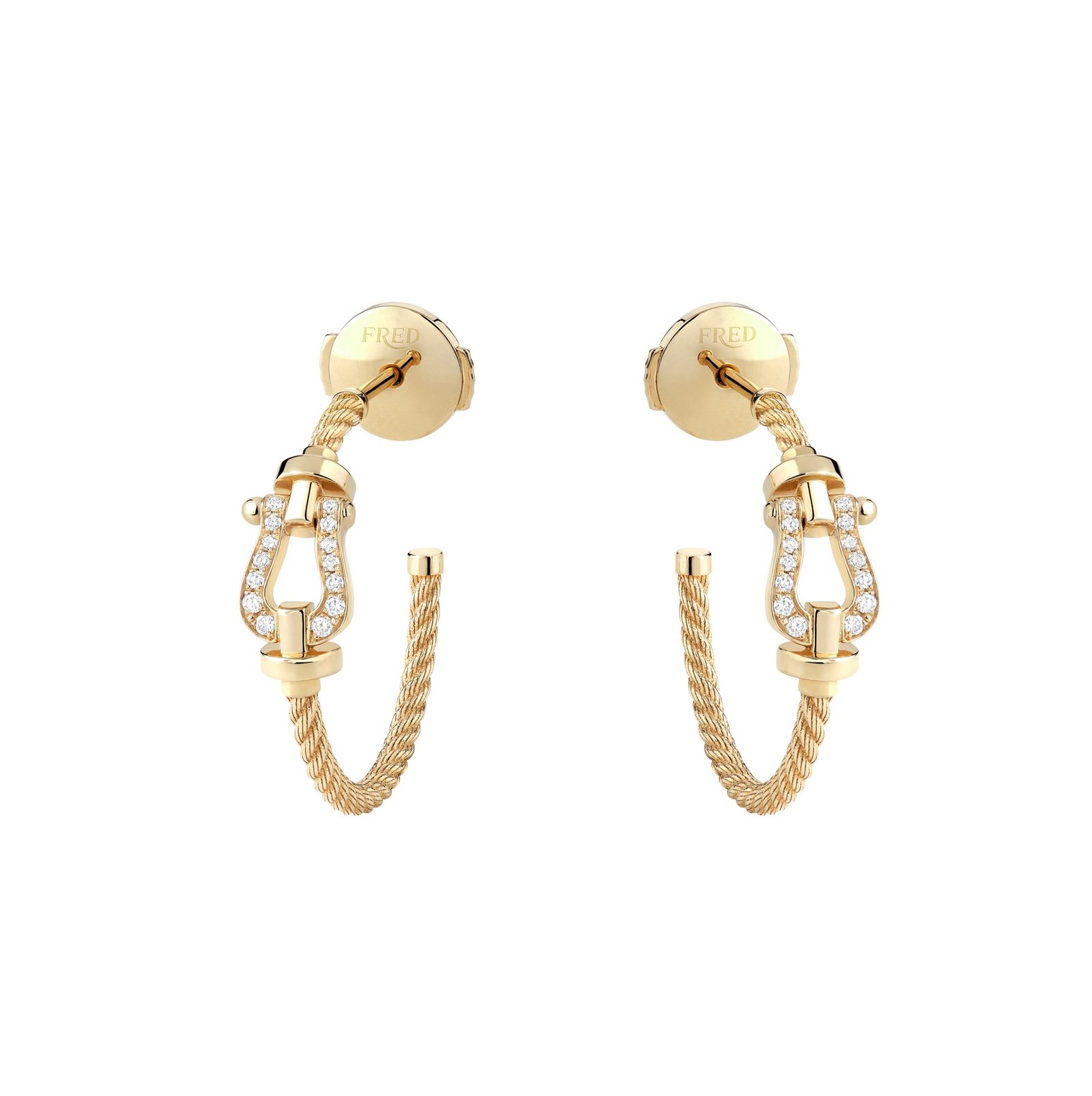 FRED Force 10 hoop earrings with diamond-set buckle motifs