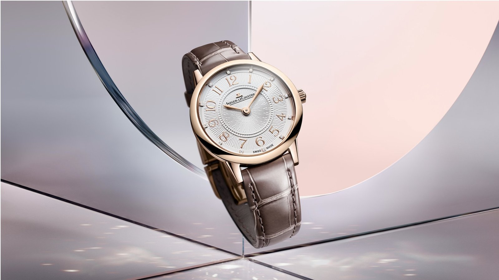 Jaeger-LeCoultre Rendez-Vous Hour-Minute in pink gold with taupe alligator strap