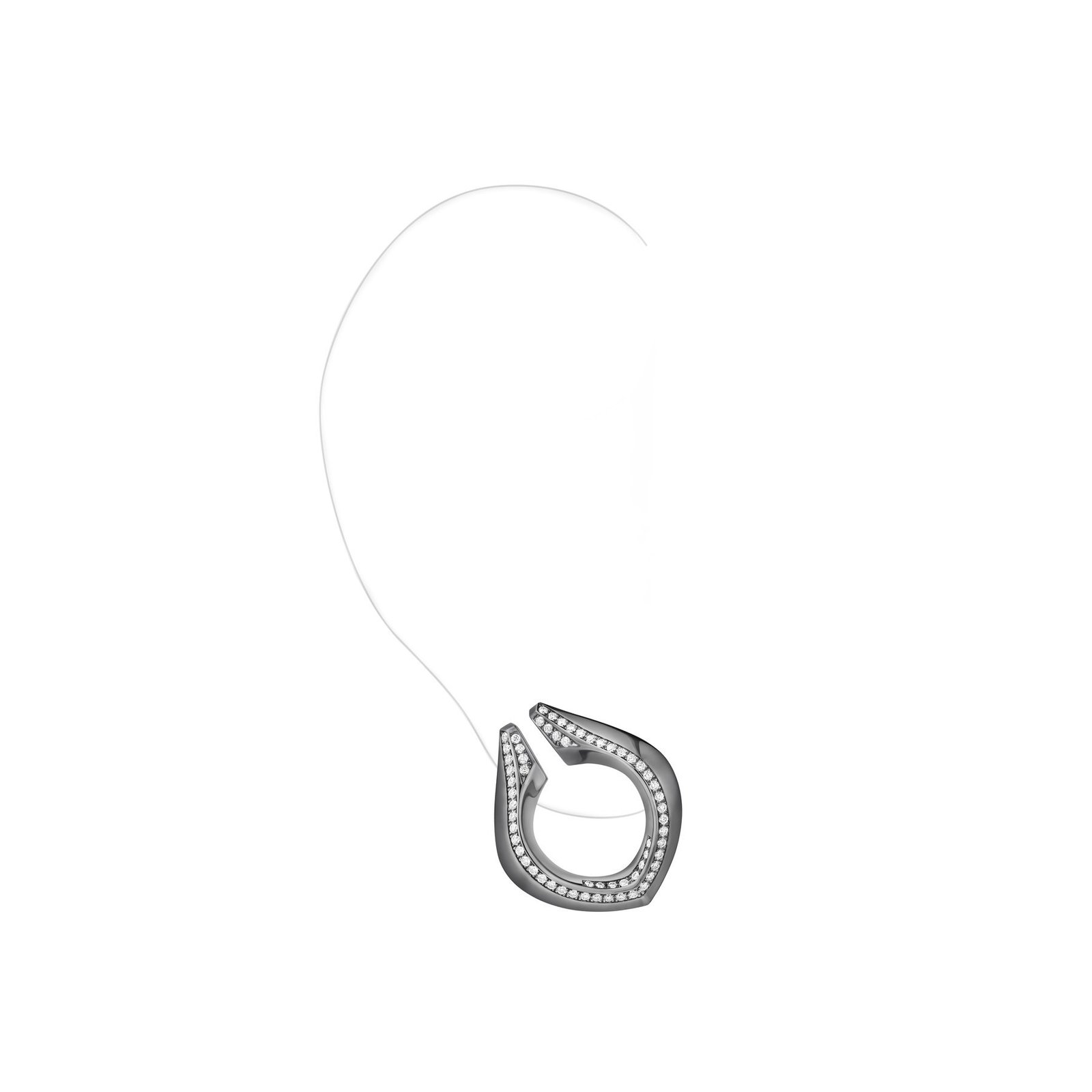 Side view of Repossi Limited Edition No.9 earring
