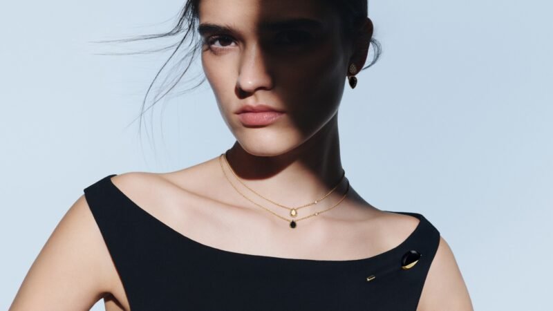 Boucheron’s Shadow and Light campaign presents the Serpent Bohème collection in yellow gold and onyx.