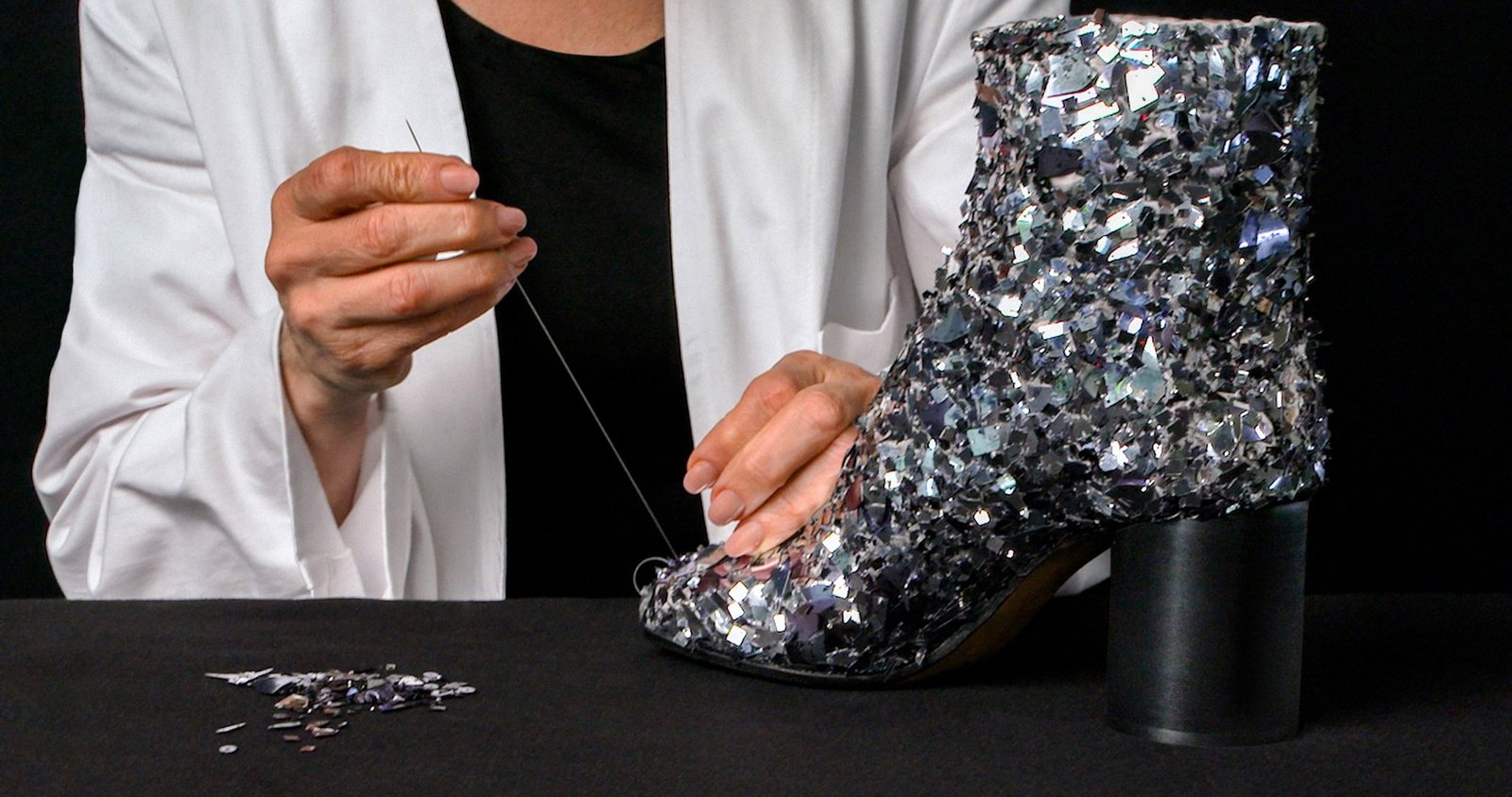 Inside Maison Margiela’s Tabi Broken Mirror Embroidery